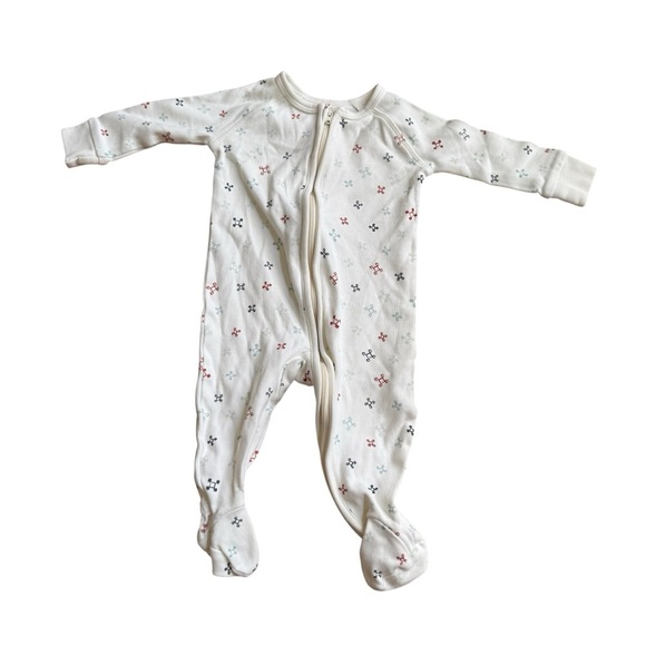 Pehr Super Soft Footed Sleeper Nordic Star 2-way zip 100% Organic Cotton 0-3M - Picture 1 of 4